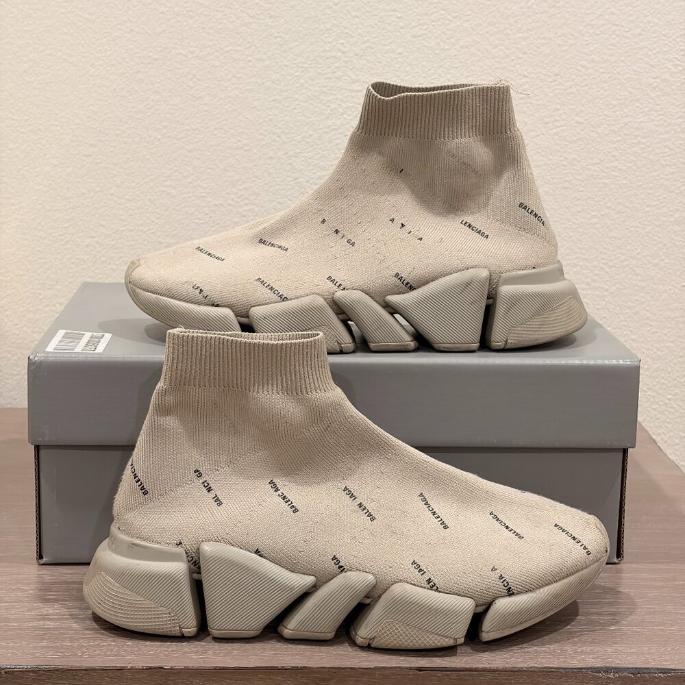Balenciaga All Over Logo Speed 2.0 (Women's)